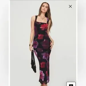 Princess Polly | Dresses | Princess Polly Eviana Floral Mesh Maxi Dress  Size Us 4 | Poshmark